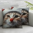 thumbnail image 3 of Orinice Cute Cat Graphic Decorative Cushion Throw Pillow Cover for Home Couch Living Room Bed Sofa 1PC 22x22in, 3 of 5