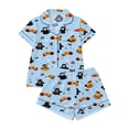 thumbnail image 4 of BOOMNY Halloween Womens Pajama Sets 2 Peice Pjs Set for Women Hallowmas Pumpkin Ghost Graphic Short Sleeve Buttons Sleepwear Tops Shorts Cozy Homewear Loungewear Sets, 4 of 4