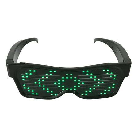 LED Light up Glasses USB Rechargeable & Wireless with Flashing LED Display Glowing Luminous Glasses for Party Bars Rave (Best Light Bar For The Money)