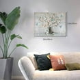 thumbnail image 3 of Rustic Flower Wall Art Farmhouse Bathroom Decor White Blossom Floral Canvas Painting Prints Bathroom Pictures for Wall Modern Artwork Home Decoration for Bathroom Bedroom Office 16"x12", 3 of 6