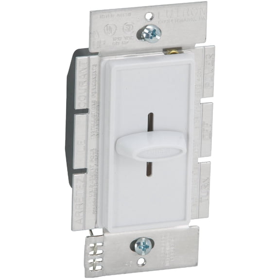 Lutron S-600H-WH S-600H-Wh Skylark White 600 W Slide Dimmer Switch