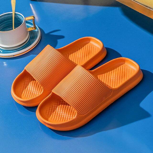 CoCopeanut Summer 2022 New Slippers Women Simple Color Minimalist Textured Toe Slides Thick Non-slip Soft Shoes - Walmart.com