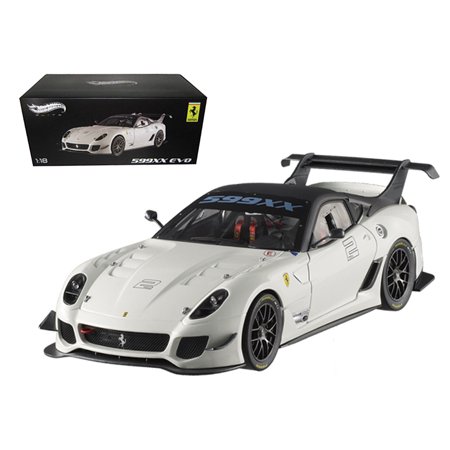 Hot wheels Elite Ferrari 599XX 599 XX Evo White 1/18 Diecast Car Model