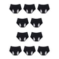 thumbnail image 2 of Minnieouse Calzoncillos de diseño Simple para mujer, ropa interior reutilizable lavable para niñas, bragas Chinlon transpirables, ropa interior Negro SG 10Conjunto, 2 of 6