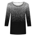 thumbnail image 5 of Dyegold 3/4 Sleeve Women Tops Dressy Casual Comfy Loose Cute Trendy T-Shirt Shirts Floral Printed Tunics Top Plus Size for Women Round Neck Fall Female Blouse Long Sleeve, 5 of 6