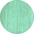 thumbnail image 1 of Ahgly Company Indoor Round Solid Turquoise Blue Modern Area Rugs, 7' Round, 1 of 4