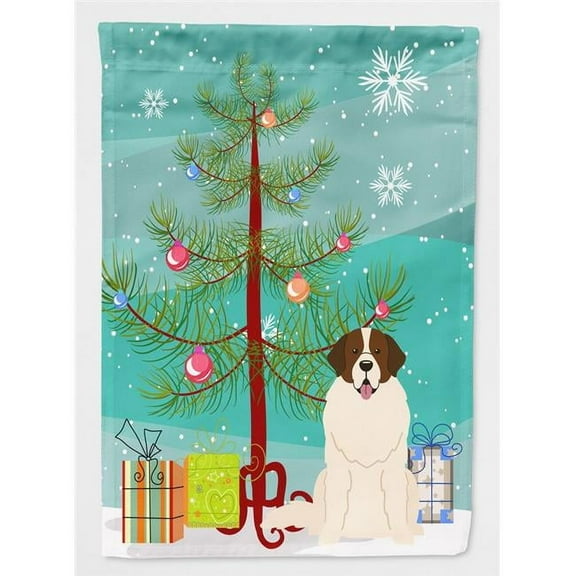 Caroline's Treasures BB4152CHF Merry Christmas Tree Moscow Watchdog Flag Canvas House Size , Large, multicolor