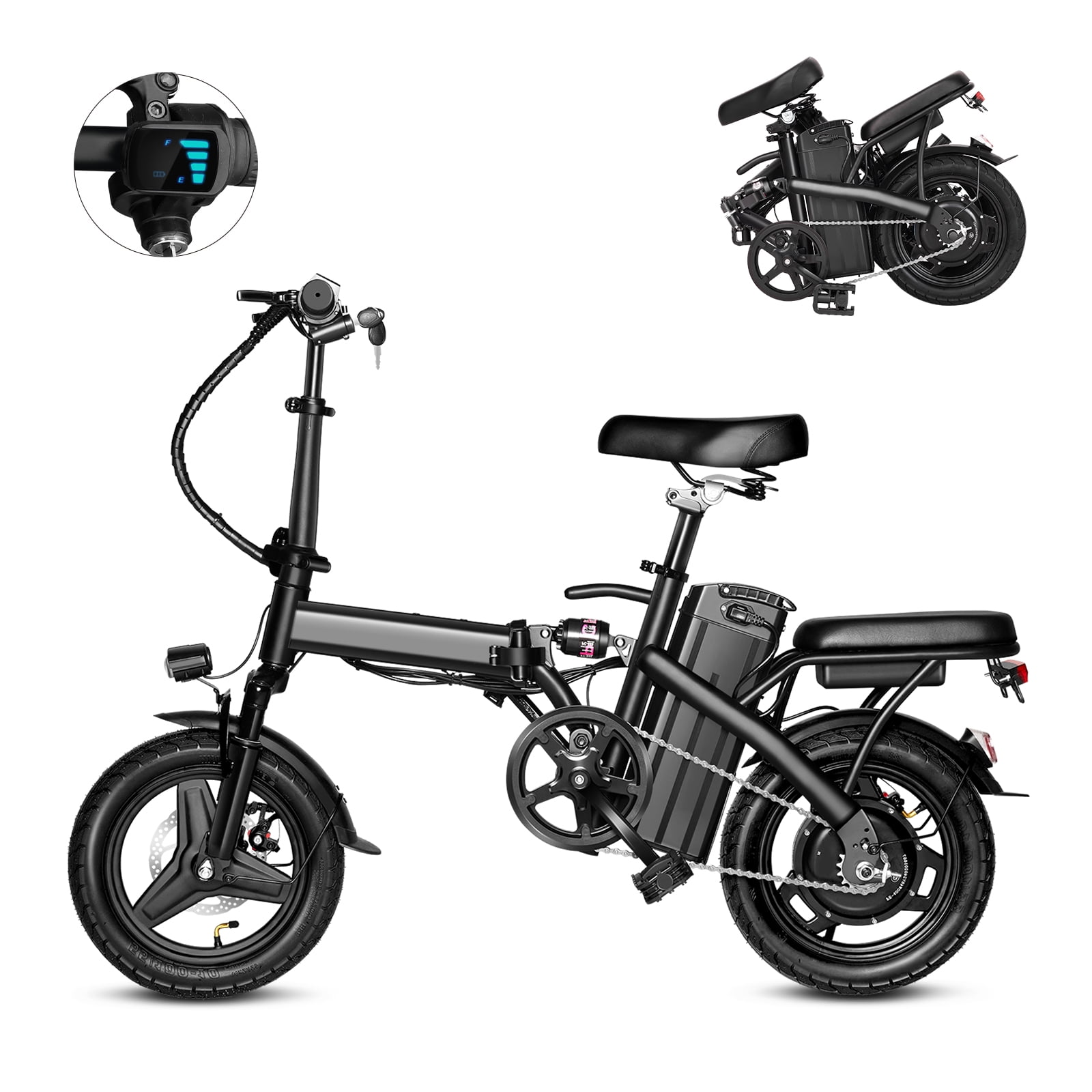 Fast Speed Folding Electric Bike,14-inch 330 Pound Load-bearing Capacity,350w Clearance Dealership,Commuter-friendly, Light Weight, Long-lasting Battery