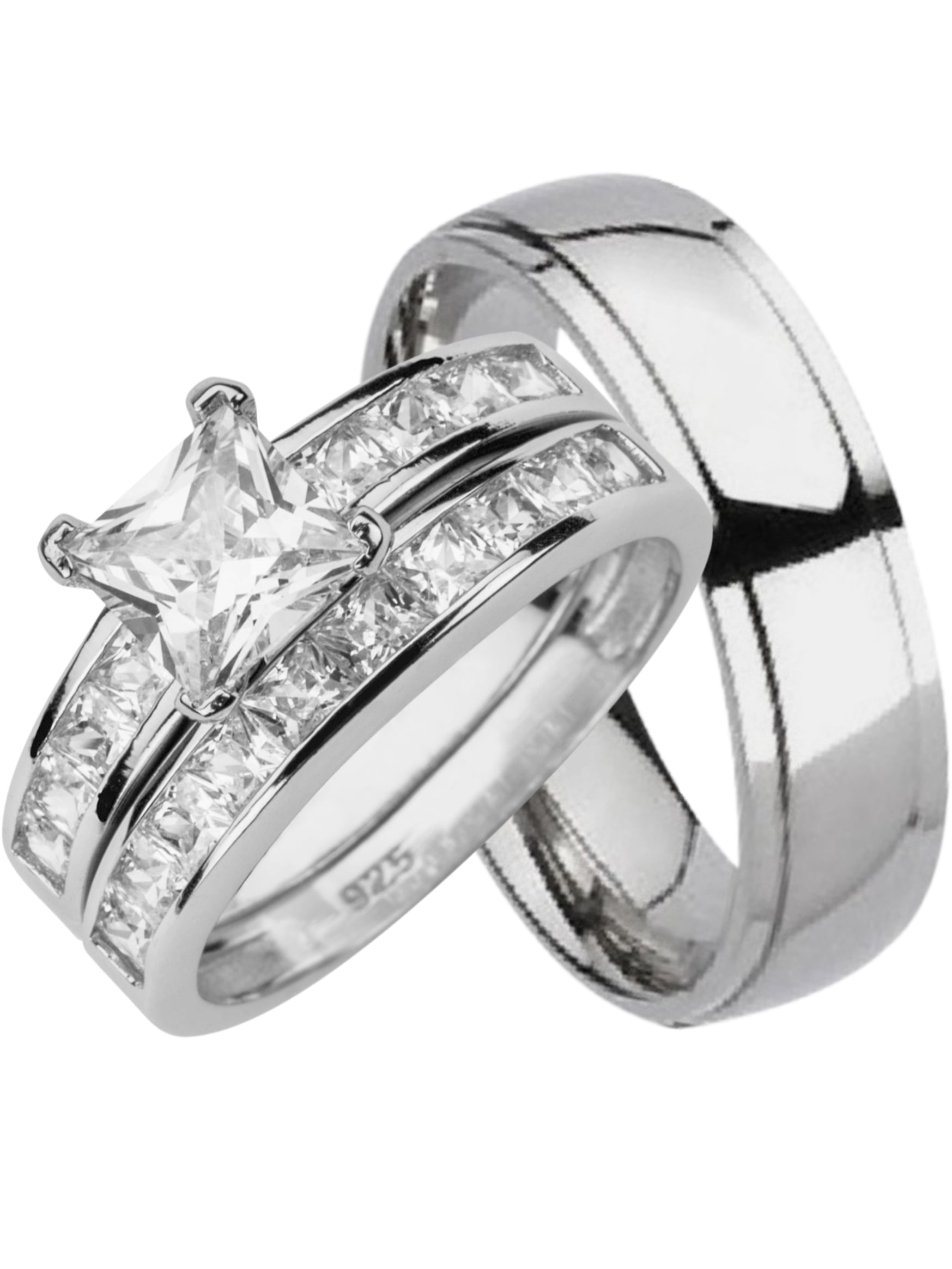 LaRaso Co His and Hers Matching Wedding  Ring  Sets 