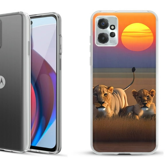 OneToughShield ® Compatible with Motorola Moto G Power 5G 2023 Fashion Phone Case - Lion Sunset