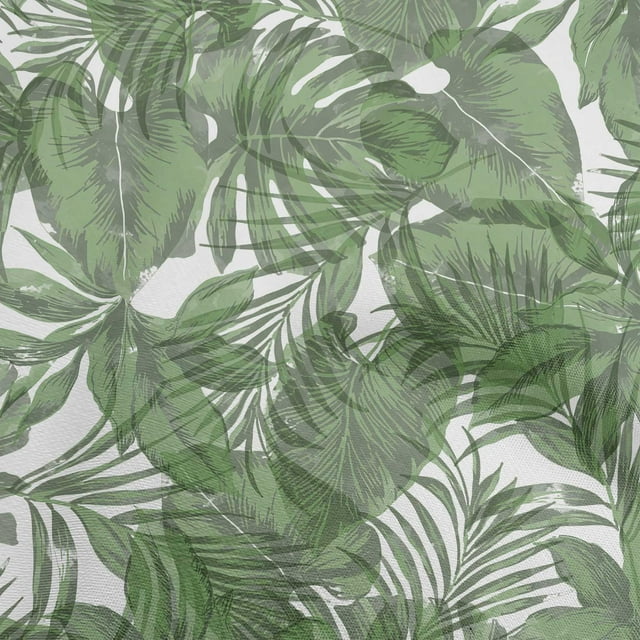oneOone Rayon Green Fabric Leaves Sewing Craft Projects Fabric Prints By Yard 56 Inch Wide