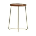 thumbnail image 2 of "East at Main Grace Round Wood Accent Side Table, Modern Natural Metal Foldable, 19"" x 25""", 2 of 9
