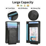 FALAN MULE Magnetic Closure Slim Wallet for Men Leather RFID Blocking Minimalist Front Pocket Money Clip Wallet Credit Card Holder