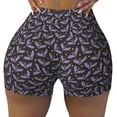 thumbnail image 2 of Picia Bat Purple Printed Workout Shorts for Women Seamless Scrunch Butt Lifting High Waisted Yoga Gym Booty Running Moisture-wicking Short Pants-Small, 2 of 9