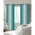 thumbnail image 3 of Fsddascl Aqua White Ombre Blackout Curtains for Bedroom/Living Room, Thermal Insulated Kitchen Curtains, Gradient Abstract Minimalist Aesthetic Grommet Darkening Window Treatment Drapes 52"x84"x2, 3 of 8