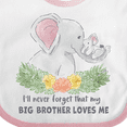 thumbnail image 4 of Inktastic I'll Never Forget That My Big Brother Loves Me Cute Elephant Boys or Girls Baby Bib, 4 of 4