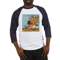 CafePress - Sunflowers & Kitten Baseball Jersey - Cotton Baseball Jersey, 3/4 Raglan Sleeve Shirt