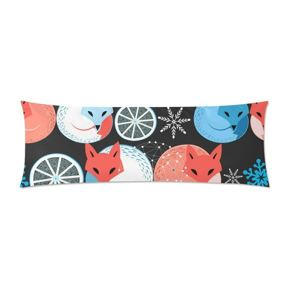 YUSDECOR Cute Repeated Fox Body Pillow Pillowcase Pillow Protector Cushion Cover 20x60 Inch