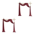 thumbnail image 3 of Guardoinrt Wedding Arch Drape Statement Beautifully Draped Arch Durable And Soft Easy Care Winered 2Set, 3 of 6