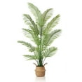 DR. Planzen 6ft Tall Tropical Imitation Potted Silk Areca Palm Plant in
