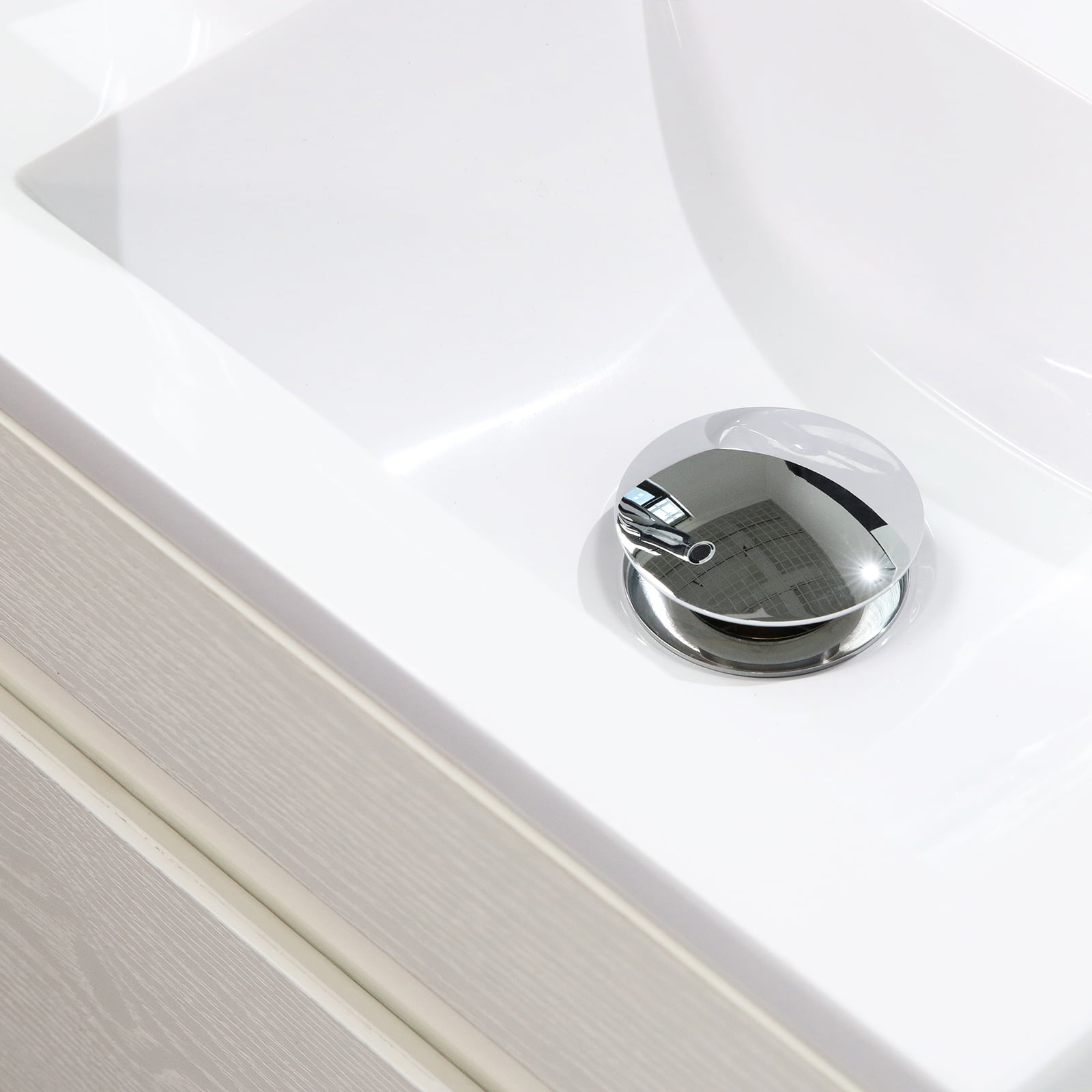 Wonline 16" Floating Bathroom Vanity Wall Mounted Black Vanity for Small Bathroom Single Cabinet Resin Basin Faucet White