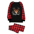 thumbnail image 3 of Odeerbi Christmas Pajamas for Family Holiday Plaid Long Sleeve Family Christmas Pajamas Matching Sets Mom Casual Print Loungewear Parent-child Set Two-Piece Sleepwear Xmas PJs Set Black, 3 of 6