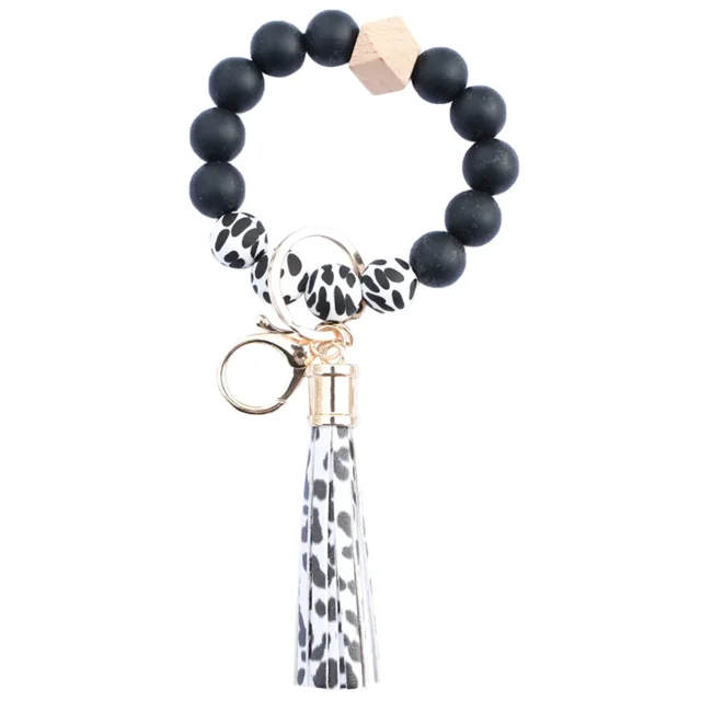 Fashion Creative Keychain Bracelet Wristlet Key Ring Beaded Bangle Key Chains For Women