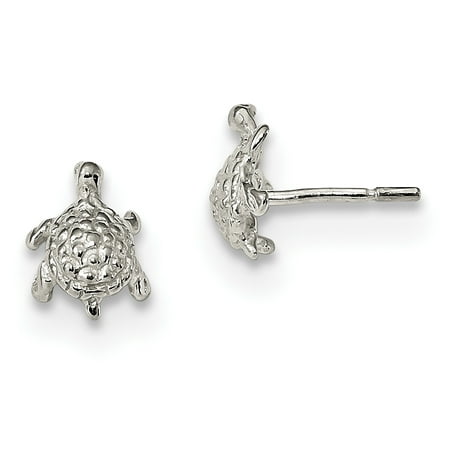 Sterling Silver Polished and Textured Turtle Post (Best Product To Add Texture To Fine Hair)