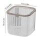 thumbnail image 3 of Mini Desktop Trash Can | Press-Lid Desk Organizer Garbage Basket | Plastic Compact Sundry Storage Bin | Flip Top Lid, Divided Sections, Tidy Container | White or Gray | 6x6x3.2in or 6x6x5.5in | 1, 3 of 6
