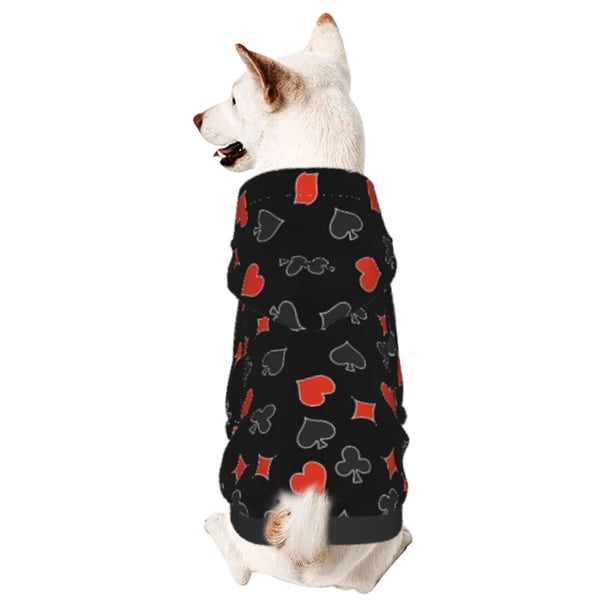 Balery Poker Creative Symbols Sudadera con Capucha para Perros Pequeños – Ropa para Mascotas, Disfraz para Perros y Gatos, Ideal para Fiestas y Cosplay-XX-Large