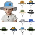 thumbnail image 2 of LRen Kids Sun Hat with Neck Flap UV Protection Summer Beach Play Hats for Girls Boys Wide Brim, 2 of 6