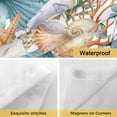 thumbnail image 4 of No Hook Shower Curtains with Snap-in Liner Set, Beach Coastal Waterproof Hotel Style Bathroom Shower Curtain, Nautical Shell Starfish Coral Summer Breathable Mesh Top Window Bath Curtains 36''x72'', 4 of 9