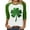 Green#01, variant on JTZGDY Plus Size St. Patrick's Day Tops for Women Dressy Casual Raglan 3/4 Sleeve Green Gilter Shamrock Print Round Neck Graphic T-Shirts Trendy Oversized Holiday Outfit Clothes Green#03 XXL