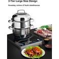 thumbnail image 4 of VENTION Steamer Pot 30 cm, Food Steamer 3 Tier, Steam Pot Stainless Steel, 4 of 5