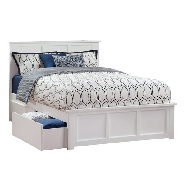 Madison Full Platform Bed With Matching, Full Size Bed Frame With Drawers White
