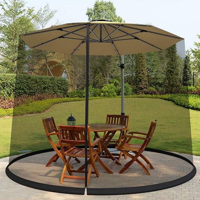 Baohd Umbrella Net Outdoor Patio Canopy Insect Mesh Adjustable Zipper Garden Table Bug Screen