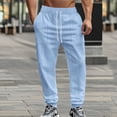 thumbnail image 2 of CharmCyan Men’s Athletic Jogger Pants with Drawstring Waistband and Deep Pockets Comfortable Workout Sweatpants for Training Running Light Blue L, 2 of 2
