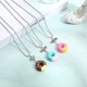thumbnail image 4 of Juego de 3 piezas de collar de amistad para niños, colgante en forma de donut, collar de aleación de buena amiga con palabras grabadas (mejor amiga para siempre), 4 of 5