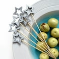 thumbnail image 6 of Atthatmmt 50Pcs Star Shape Disposable Bamboo Skewers Food Cocktail Sticks Fork Supplies Decoration Party Table Buffet M8M6 Fruit Picks, 6 of 9