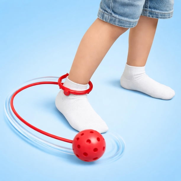 Pelota de saltar divertida para tobillos, cuerdas para saltar, juguete para tobillos, equipo portátil, pelotas de saltar, juguete para Rojo
