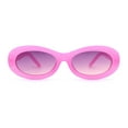 thumbnail image 2 of Womens Oval Thick Plastic Mod Fashion Plastic Sunglasses Pink Purple Pink, 2 of 4