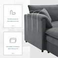 thumbnail image 4 of Noble House Chenille Modular Sectional Sofa with Deep and Wide Seat, 4 of 9