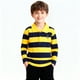thumbnail image 1 of Blusa y camisa de manga larga con cuello vuelto para niños, blusa deportiva recreativa con estampado de rayas de verano para niños, blusa de manga larga con cuello vuelto para niños, parte superior de, 1 of 6