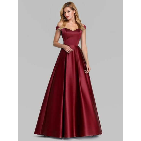 V-neck Solid Color Long Vintage Gown Dress