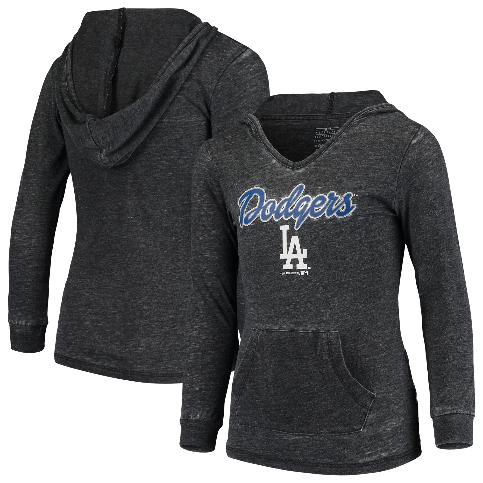 Girls Youth Heathered Charcoal Los Angeles Dodgers Burnout V-Neck Pullover Hoodie - Walmart.com 