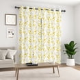 thumbnail image 6 of Lfeey Blackout Curtains for Bedroom 52"x96", Yellow Floral, Thermal Insulated Light Blocking Grommet Drapes, Set of 2, 6 of 7
