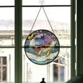 thumbnail image 3 of Whale Ornament Christmas 2025, Whale Stained Glass Hanging Window Art – Vintage-Inspired Glass Panel for Elegant Home Decor, 3 of 5