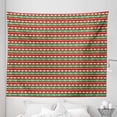 thumbnail image 1 of Fiesta Tapestry, Mexican Blanket Geometric Pattern Stripes Rhombuses Arrangement, Fabric Wall Hanging Decor for Bedroom Living Room Dorm, 5 Sizes, Green Vermilion Cream, by Ambesonne, 1 of 1