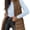 brown, variant on Women Long Hooded Puffer Vest Sleeveless Zip‑Up Quilted Outerwear Gilet