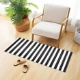 thumbnail image 6 of Haosy Black and White Striped Bathroom Rugs Non Slip Absorbent Soft Plush Quick Dry Bath Mat, 39"x20", 6 of 8